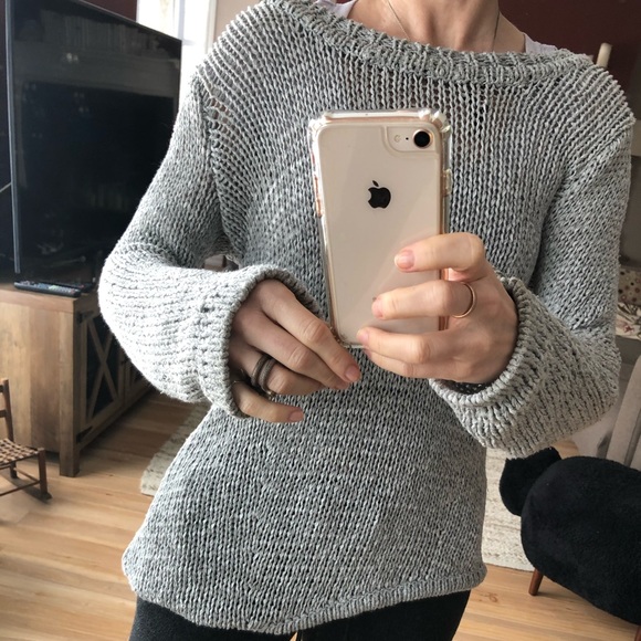 AQUA bias cut viscose sweater - Picture 3 of 5